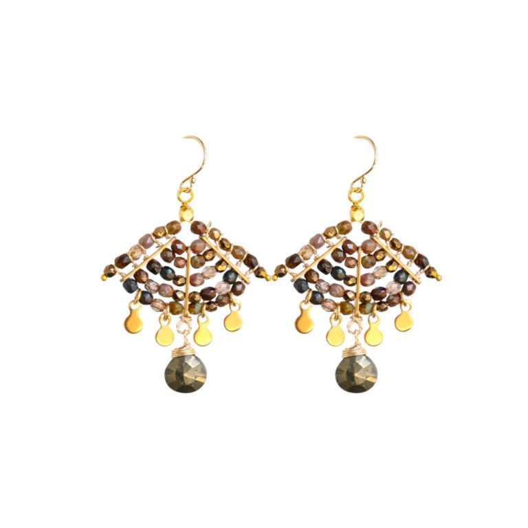 catherine page batik earring in pyrite