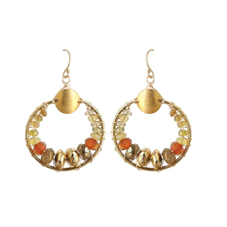  catherine page laurel earring in gold assorted stones