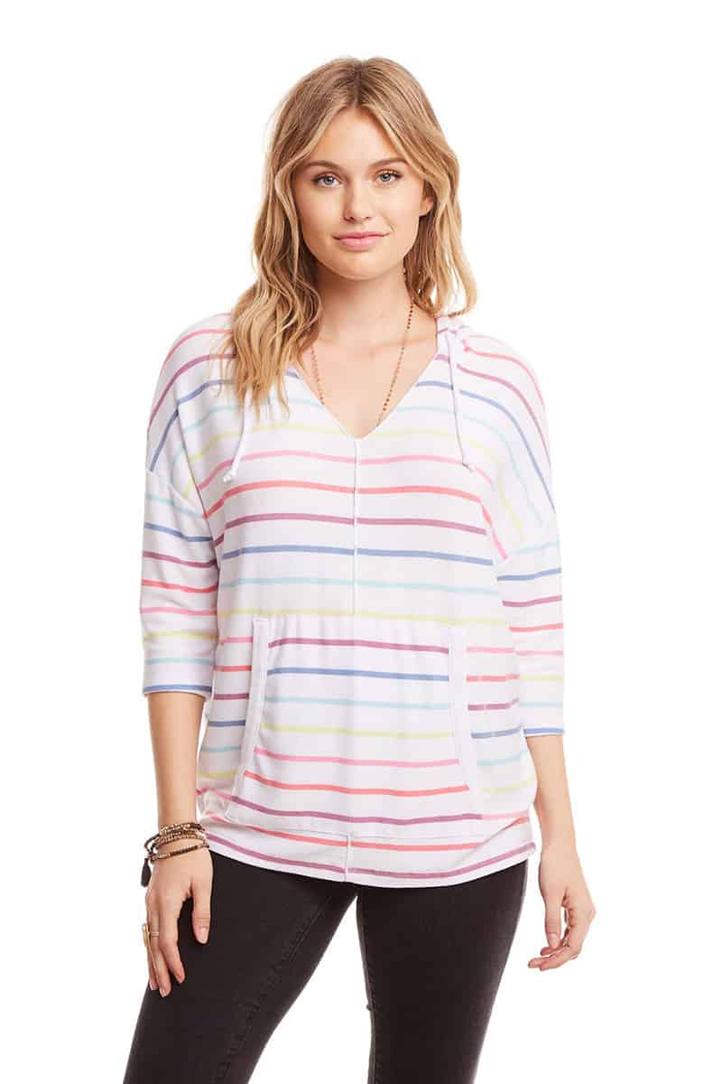 rainbow striped hoodie