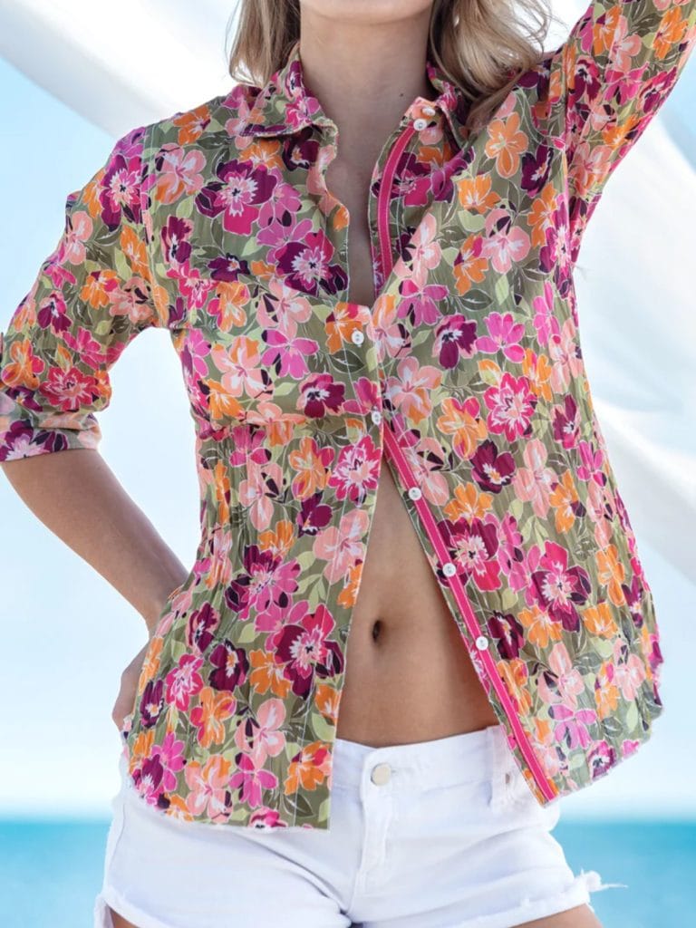 cino isla flores shirt in tarragon 