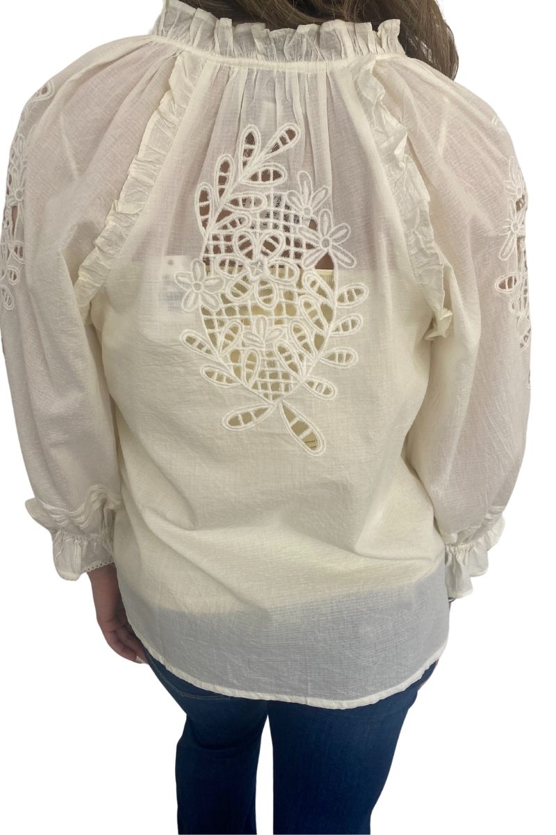 cleobella 100 organic cotton natalie blouse in ivory 108239