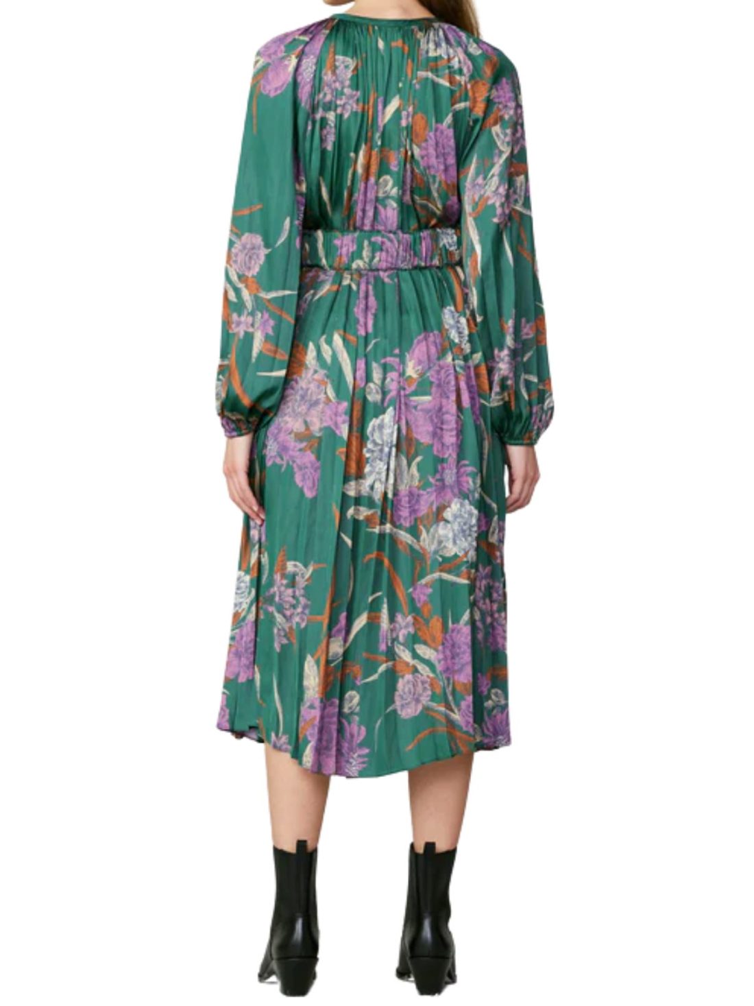current air floral pleated maxi