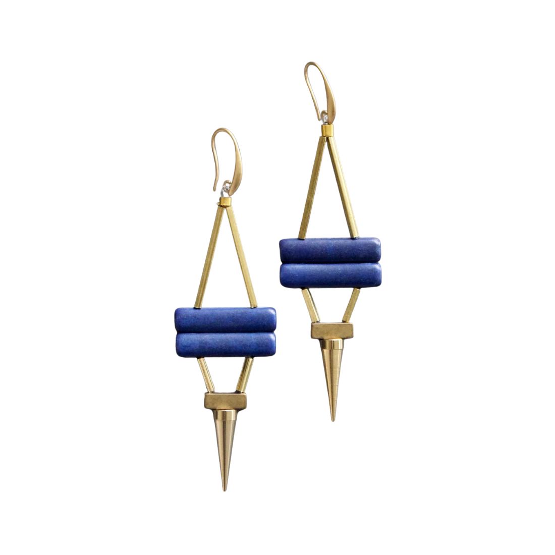 dark blue with brass earring 111830