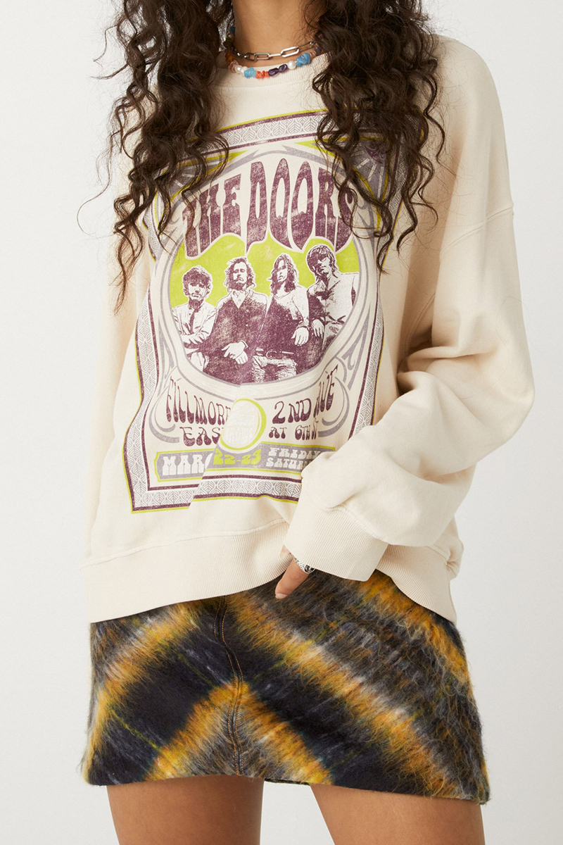 daydreamer 100 cotton the doors poster oversized crew in sand 98602