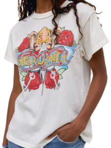 daydreamer aerosmith permanent vacation reverse tee in vintage white