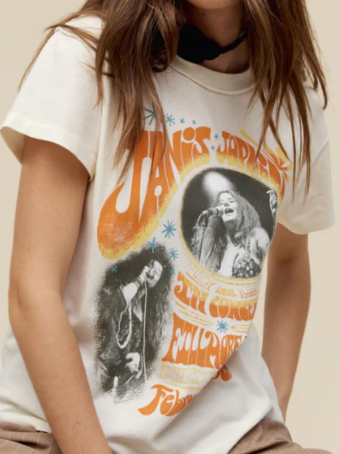 daydreamer janis joplin concert reverse tour tee in stone