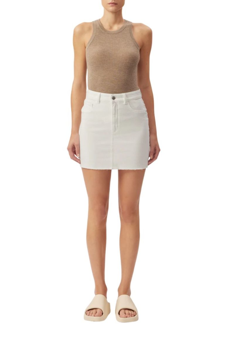 dl1961 100% cotton asra skirt in classic white