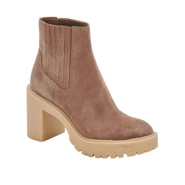 dolce vita caster h2o booties in mushroom suede