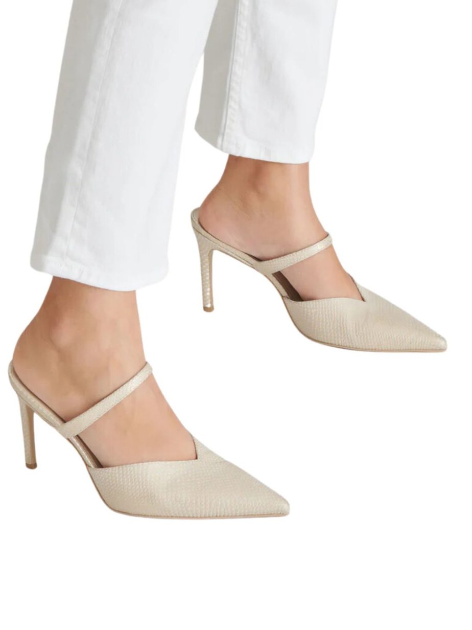 dolce vita kanika heel in champagne textured leather