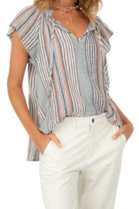 dylan rae blouse in multi stripe 109064