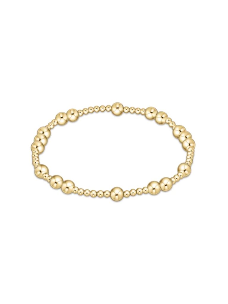 e newton hope unwritten 5mm extended size 7.25" bracelet in gold