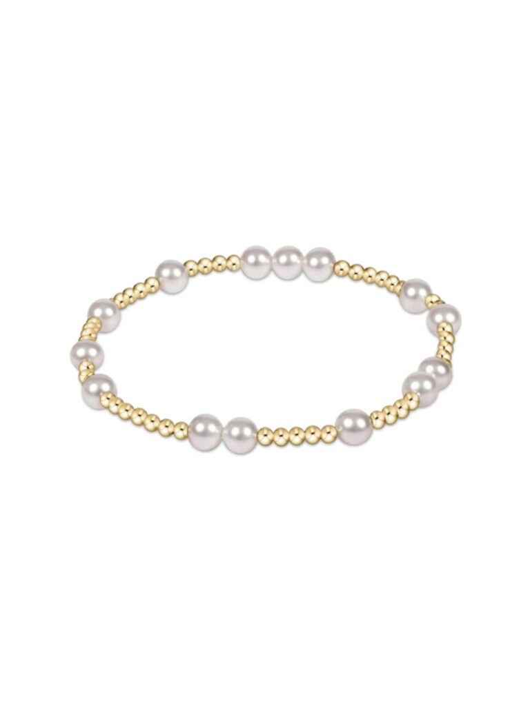 e newton hope unwritten 5mm extended size 7.25" bracelet in pearl
