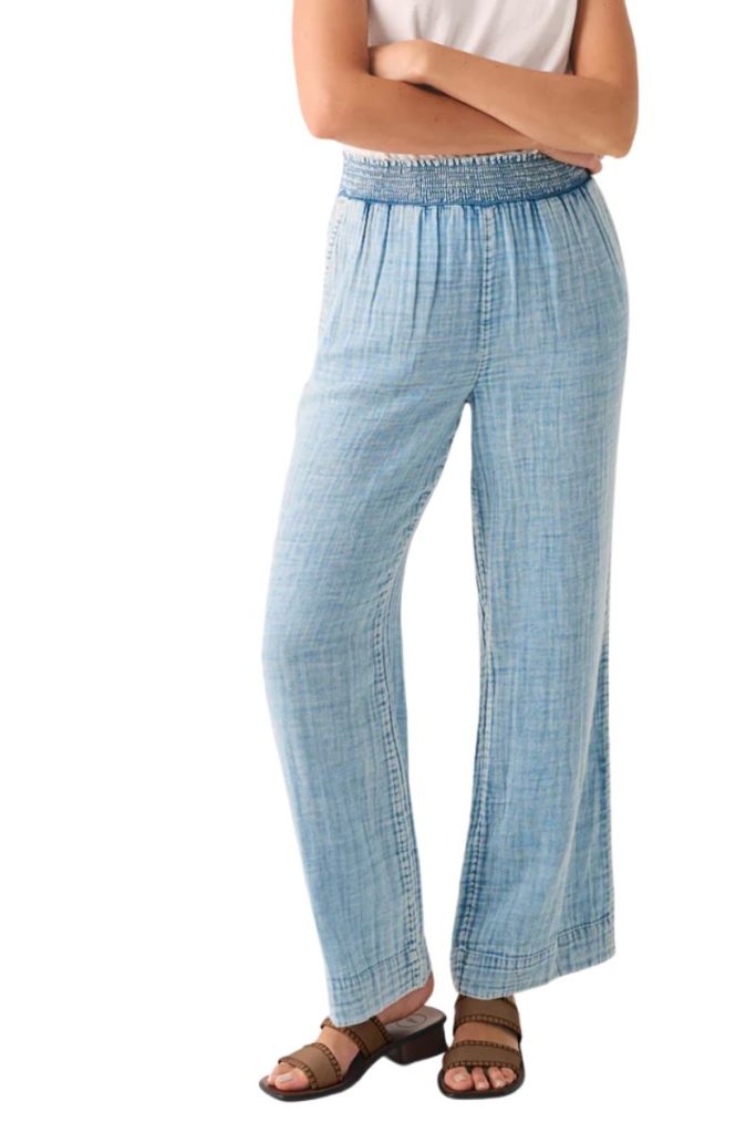 V-6 Indigo Blue Double Gauze Pants wide Leg Pants resort Pants lounge Pants  cotton Pants yoga Pants beach Pants hand Dyed -  Israel