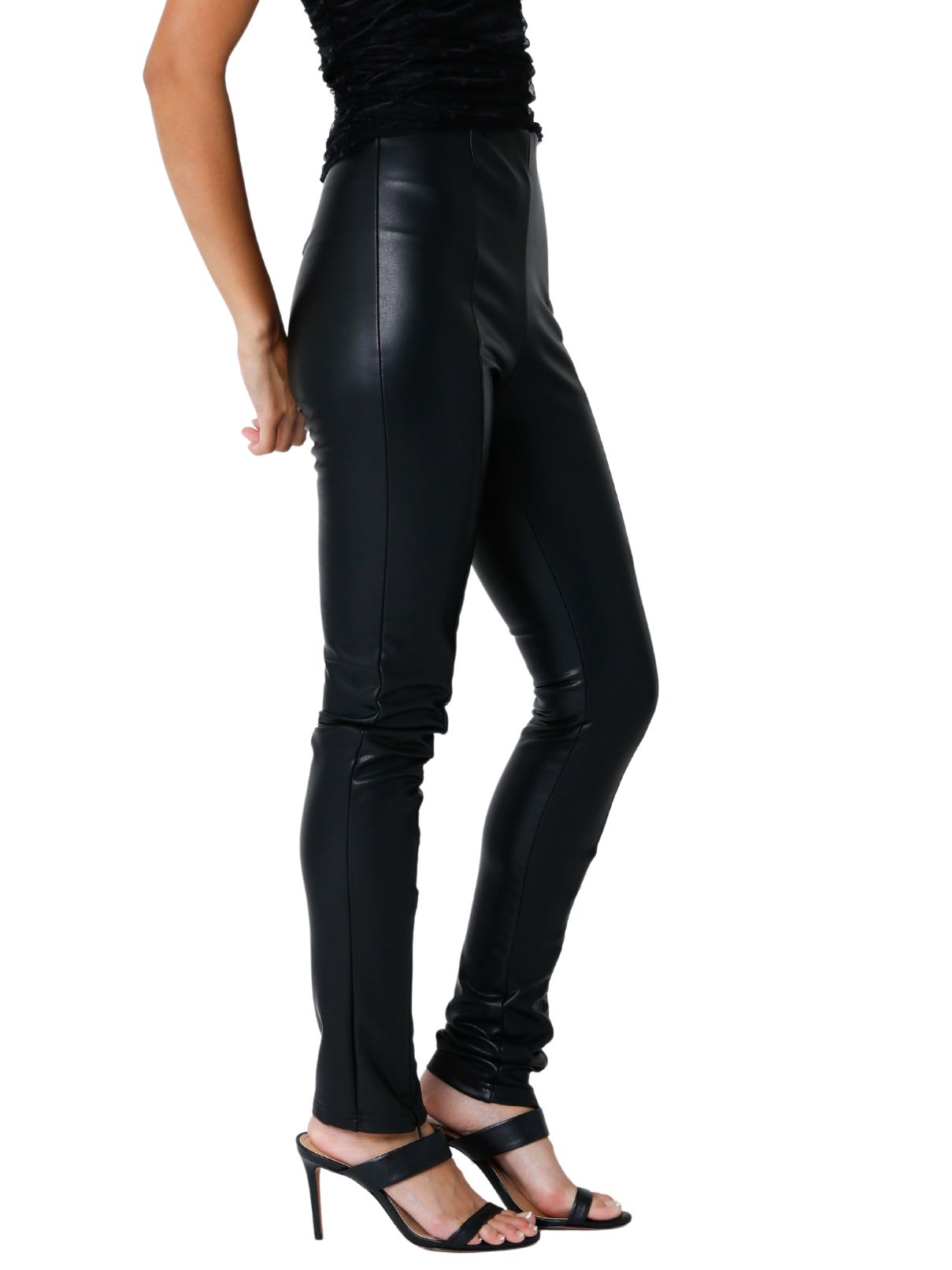 Faux Leather Leggings in Black  Cotton Island Women's Clothing