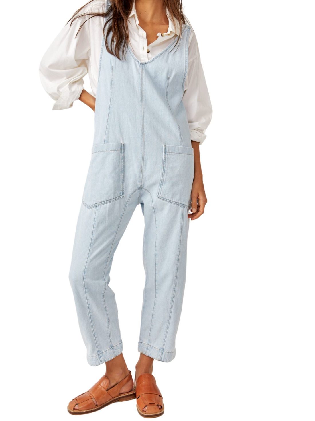 free people 100% cotton high roller jumpsuit in whimsy