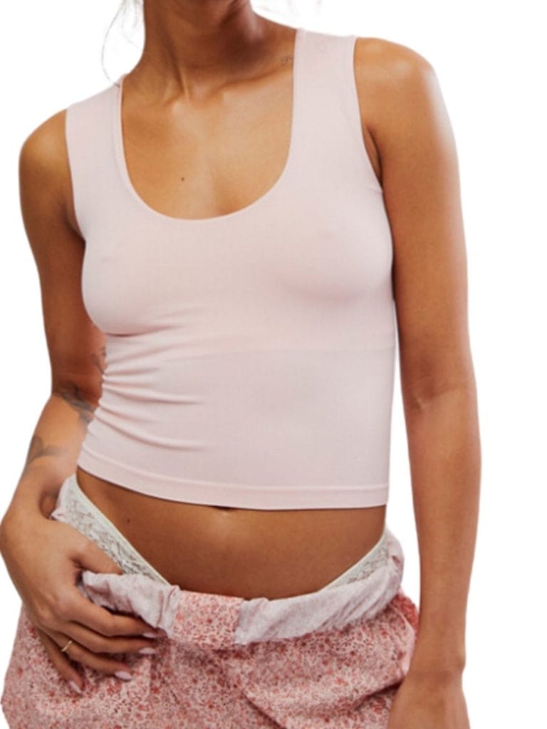 free people muscle cami in pink salt