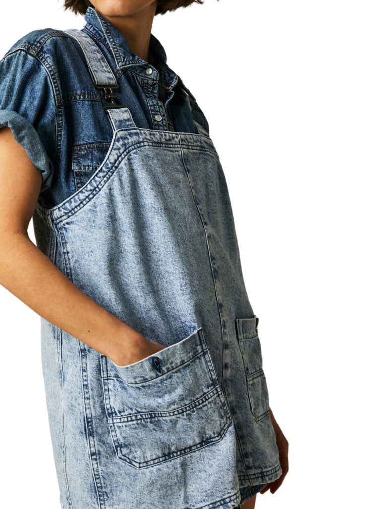 free people overall smock mini in all faded out