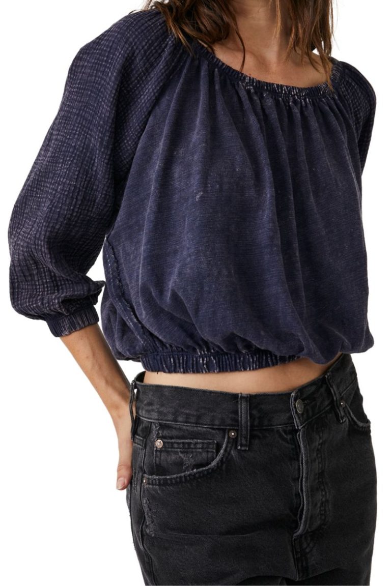 free people parfait bubble top in navy