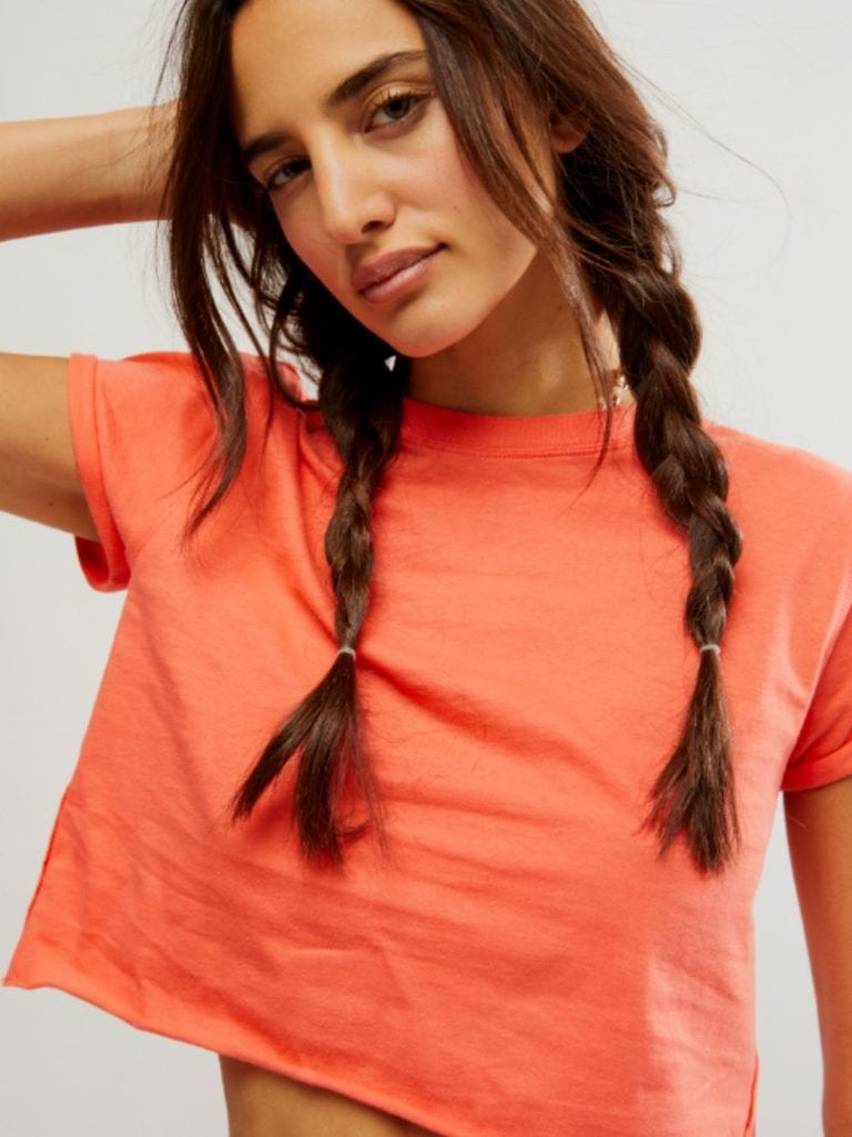 free people perfect tee in radient watermelon