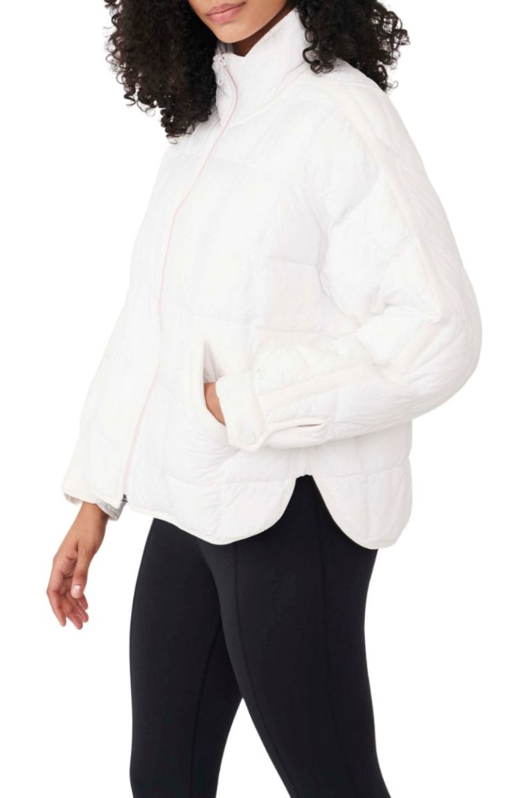 free people pippa puffer jacket in white