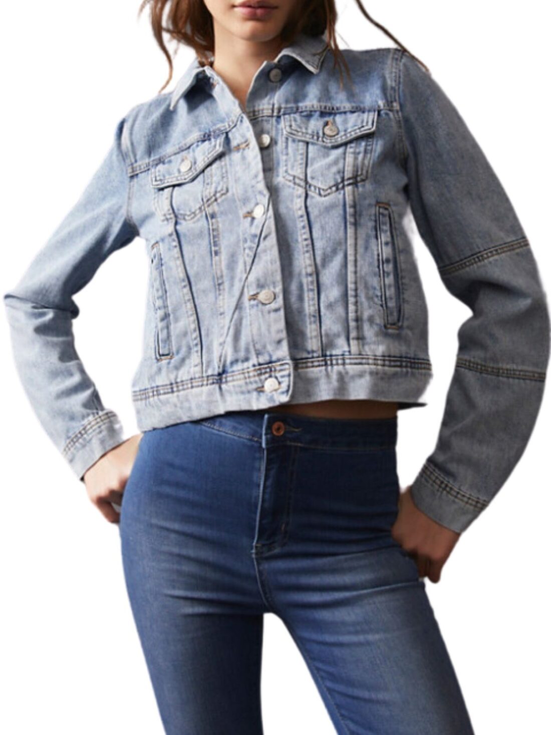 free people rumors denim jacket in lt indigo blue