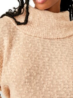 free people tommy turlte neck sweater in toasted almond