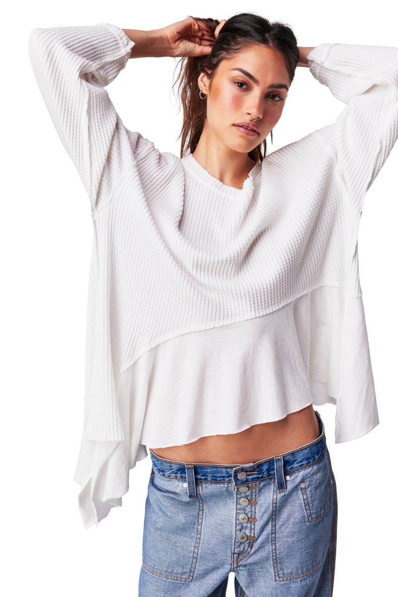 free people vada thermal in ivory