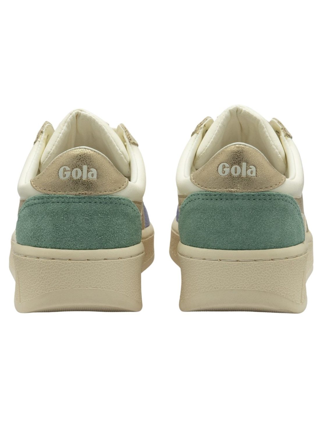 gola grandslam quadrant sneaker white/lavender/gold/green mist