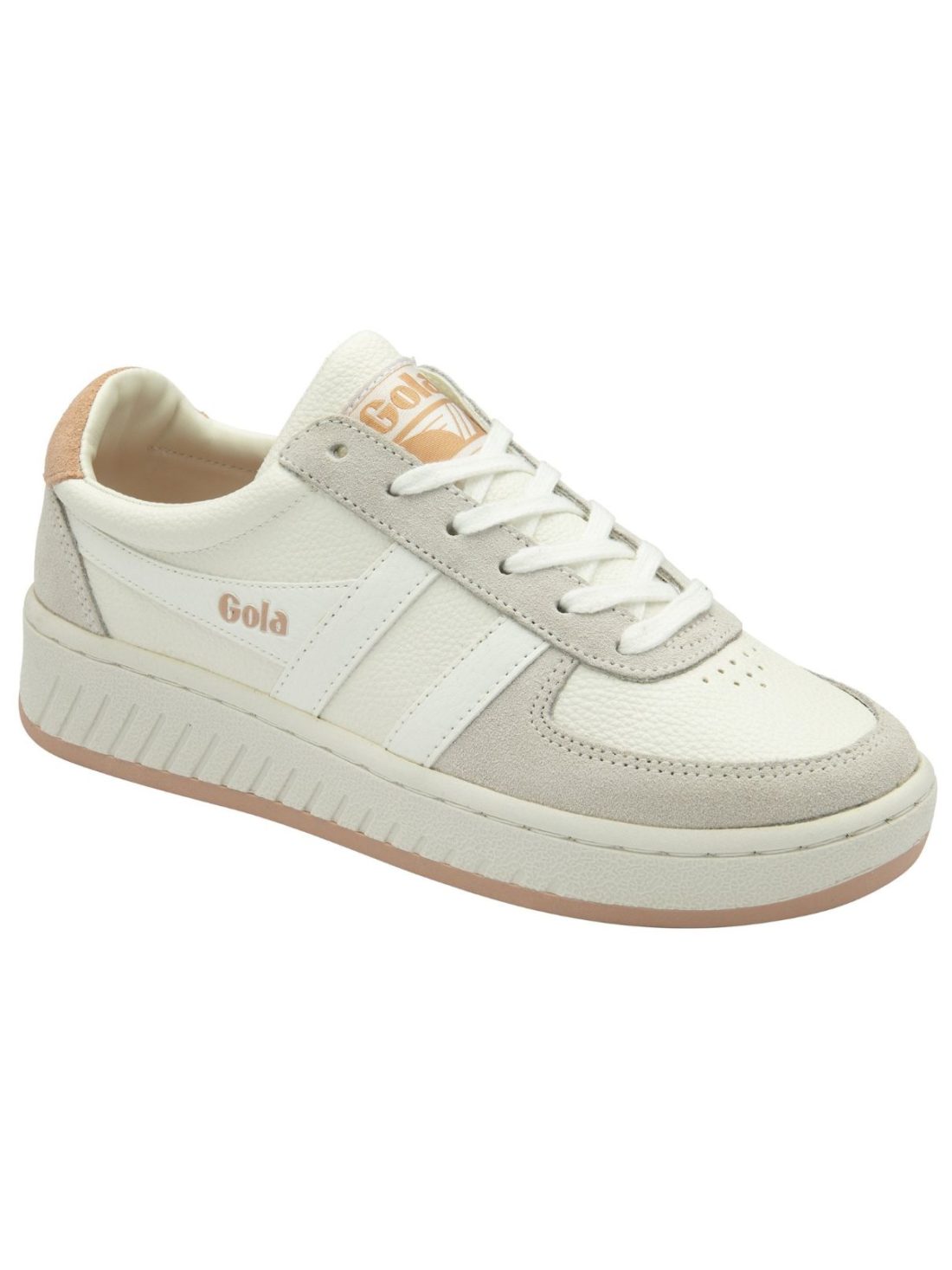 gola grandslamm 88 sneakers in white/pink pearl