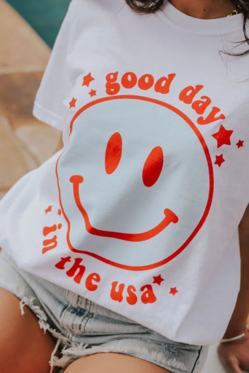 good day in the usa tee in white 112362