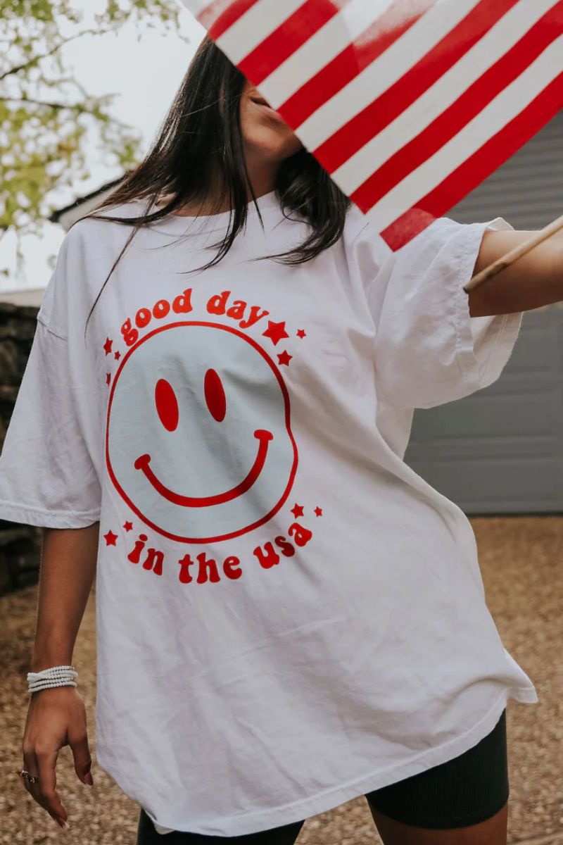 good day in the usa tee in white 112362
