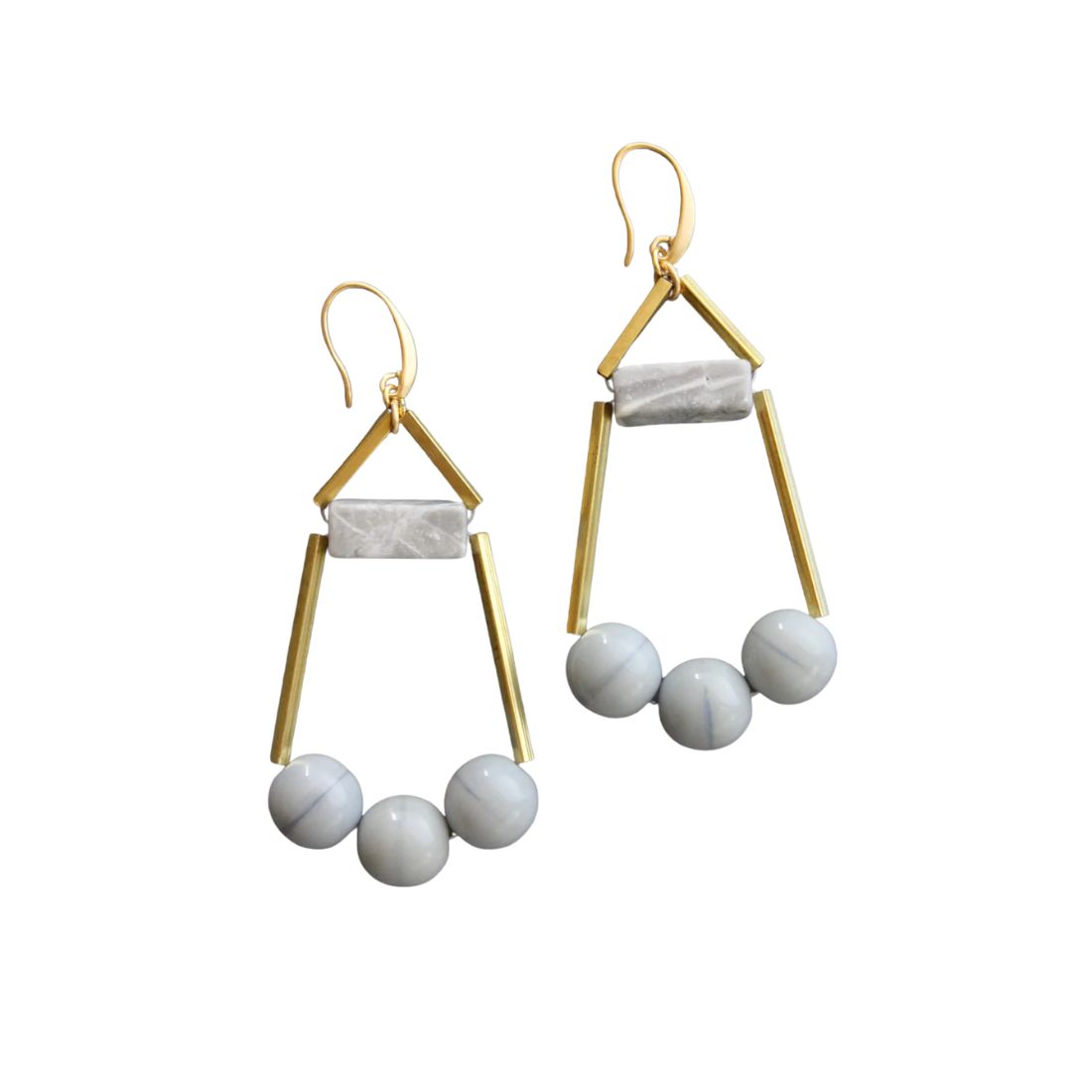 gray and brass earring 111816