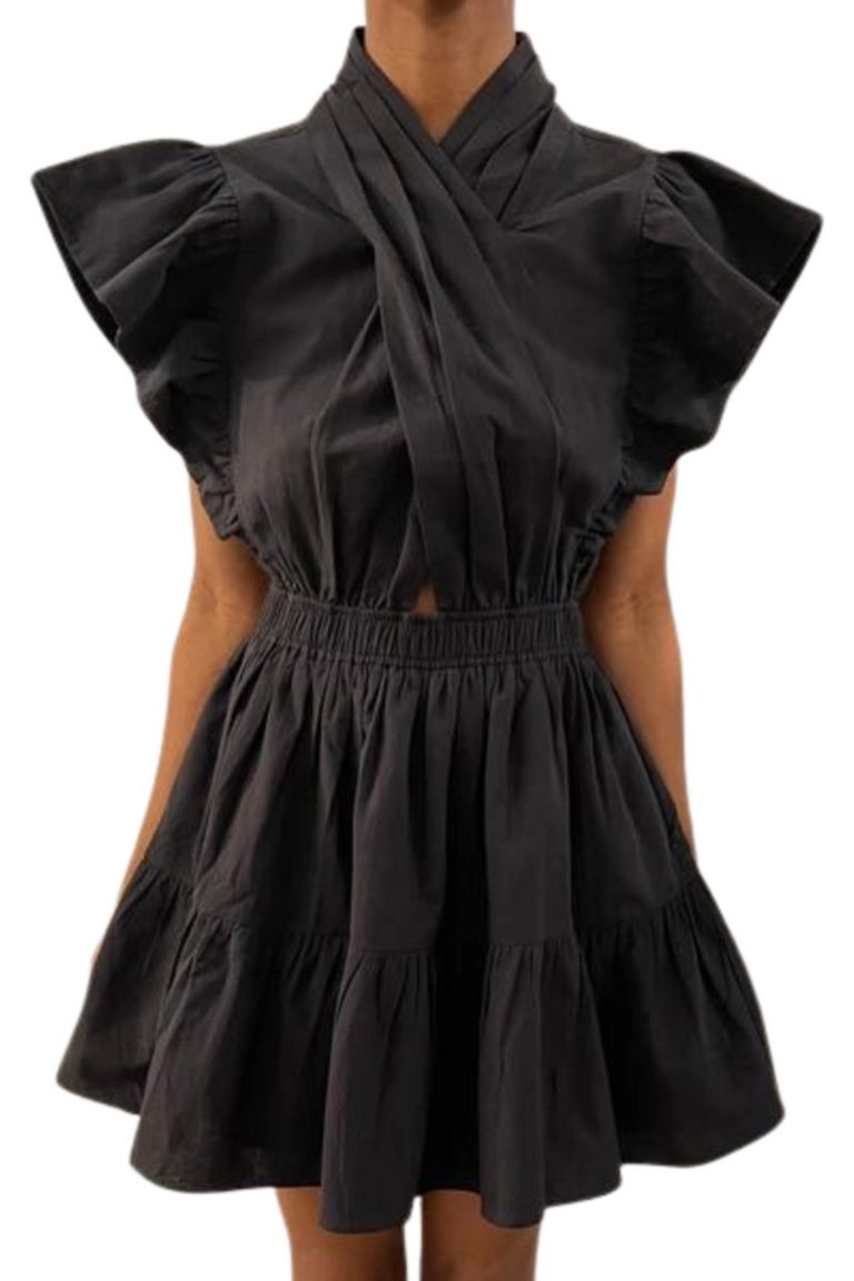 hailey rose mini dress in black