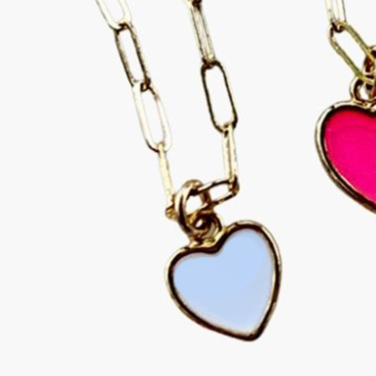 happy heart lt blue necklace