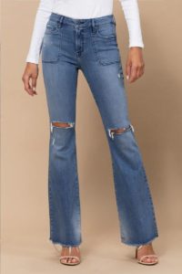 hidden jeans happi flare midrise in lt blue 107256