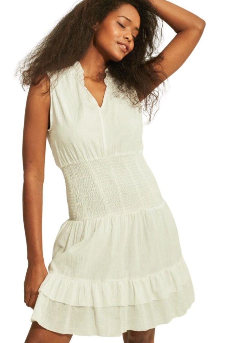 ivy mini dress in white 110522