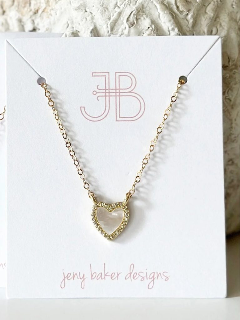 jeny baker designs small broadway pearl heart necklace 