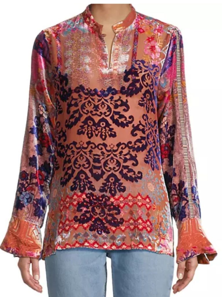 johnnie was collection syriah burnout blouse