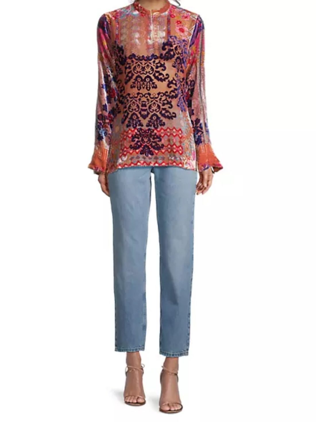 johnnie was collection syriah burnout blouse
