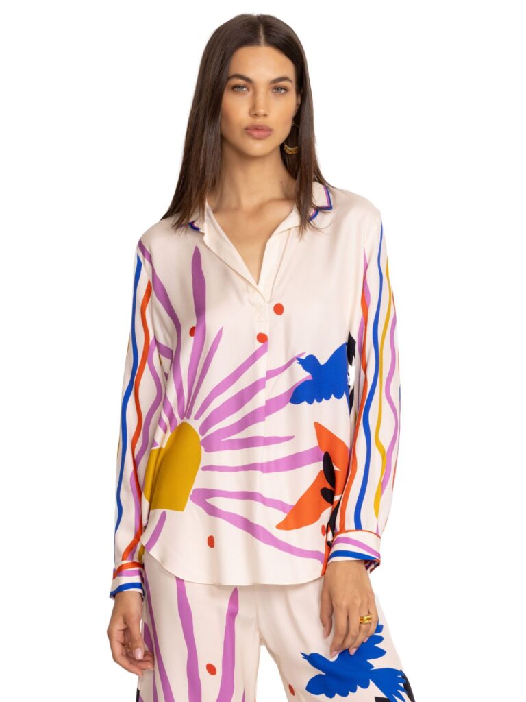 johnny was mariella blouse in endless sunshine print