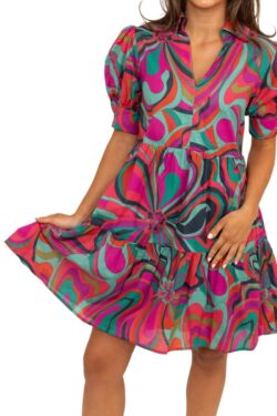 karlie jewel swirl vneck dress