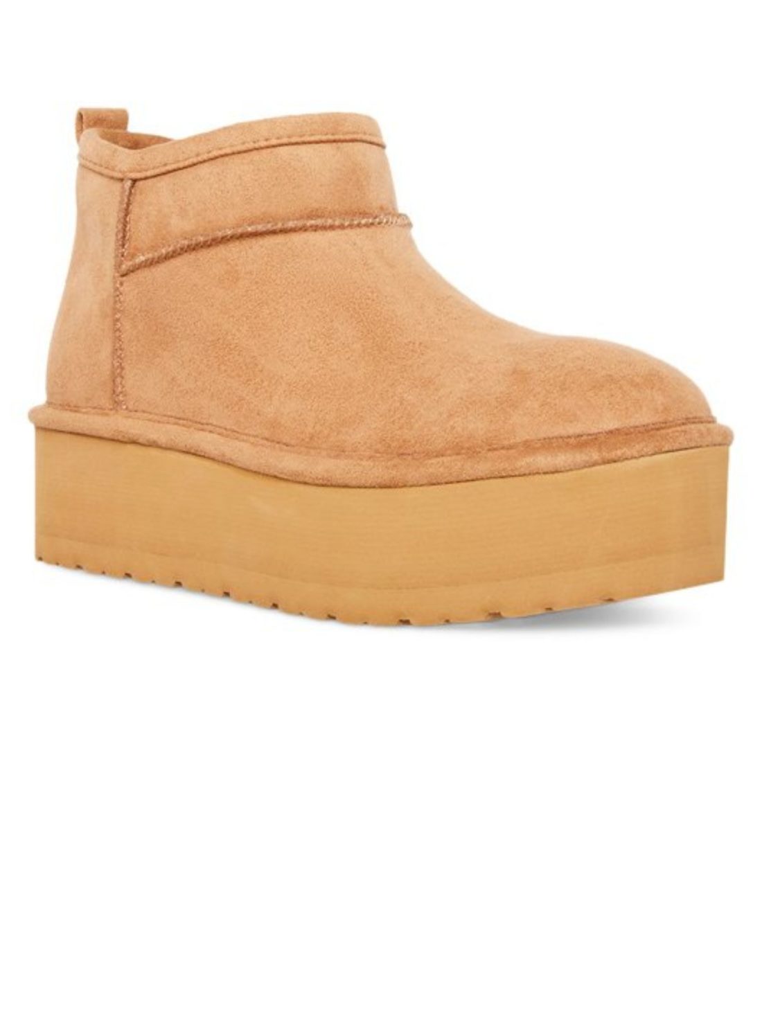 madden girl embracce platform bootie in tan