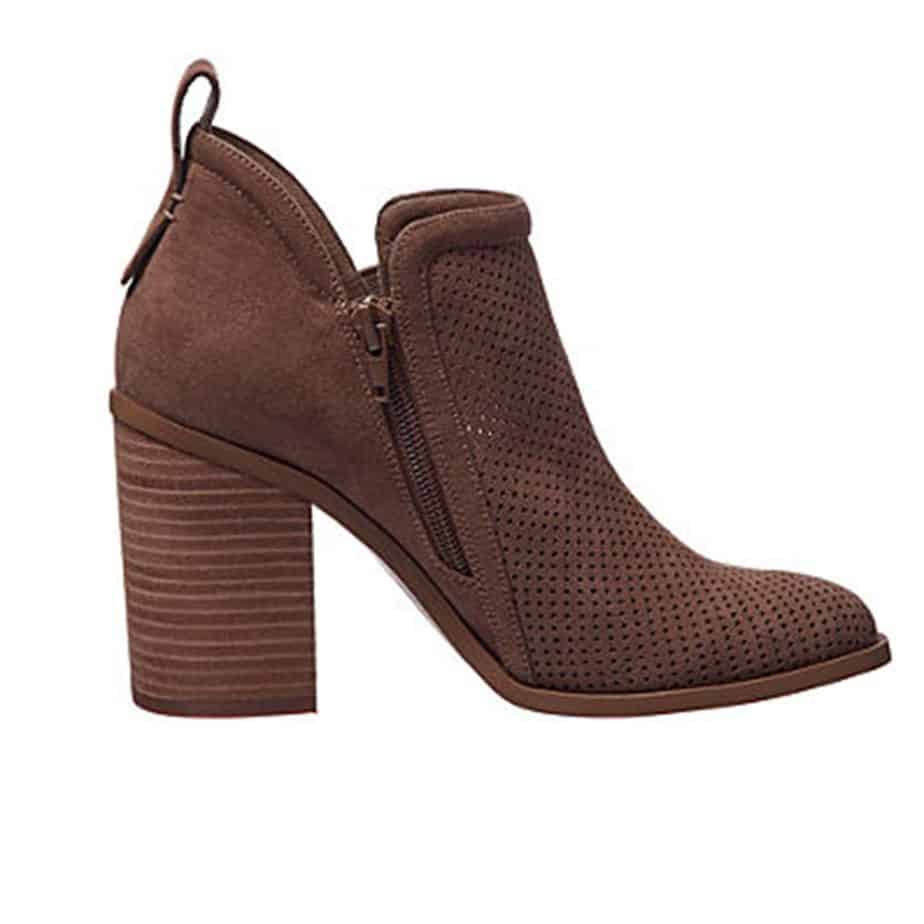 taupe perforated booties