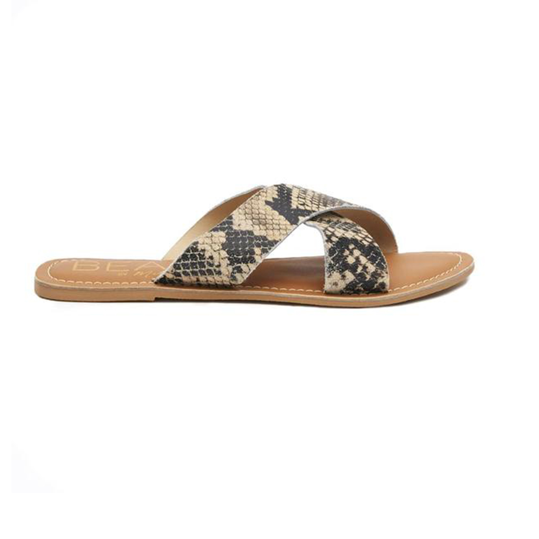 matisse coconuts pebble sandal in natural multi snake 85262