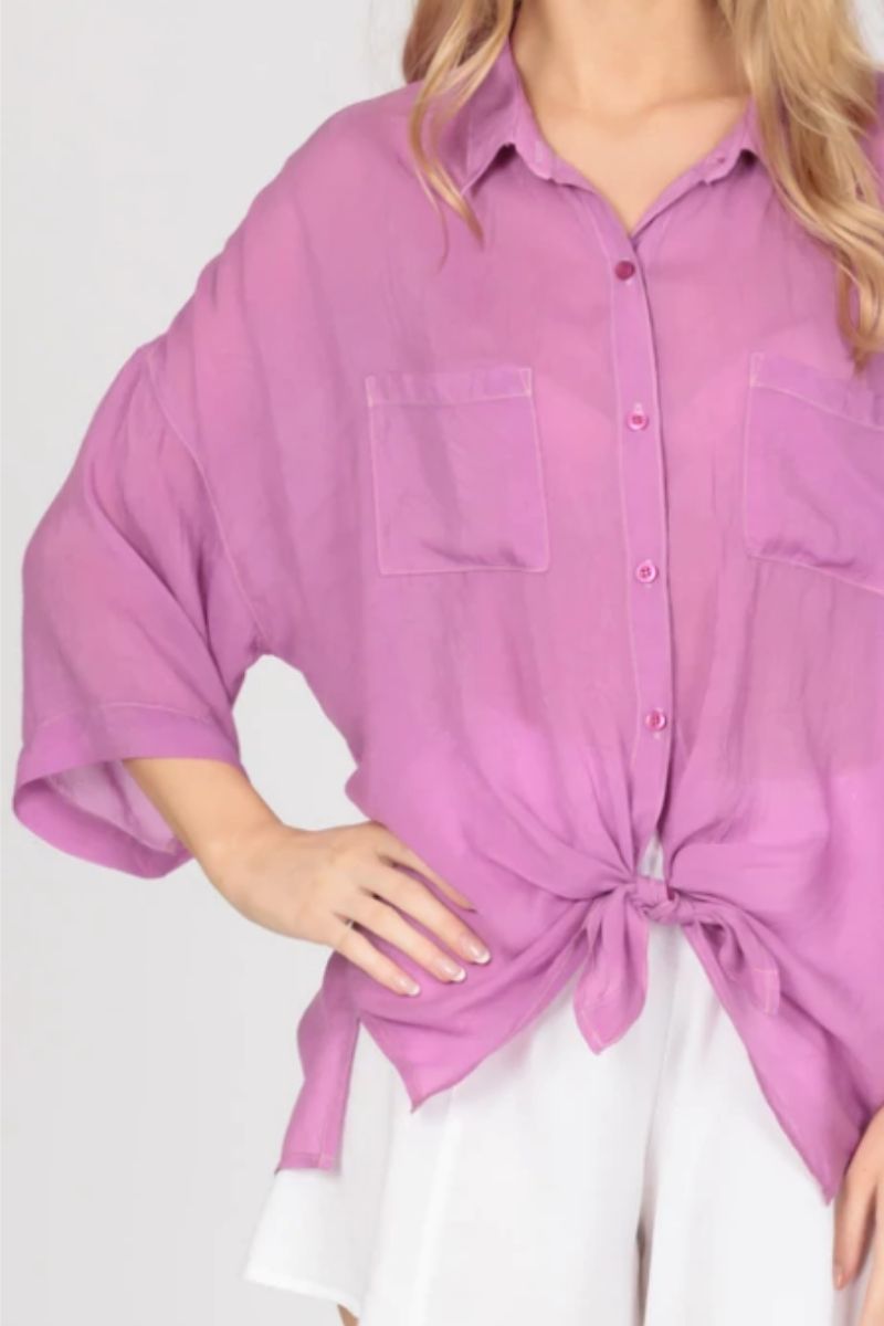 maven west 34 kimono sleeve top in rose violet 108167