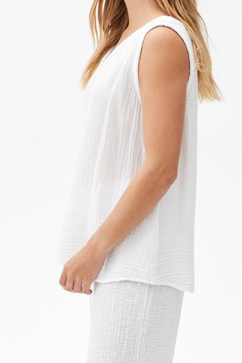 michael stars 100 cotton front to back tank in white 85587