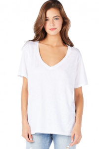 michael stars 100 supima cotton relaxed v neck tee in white 98057