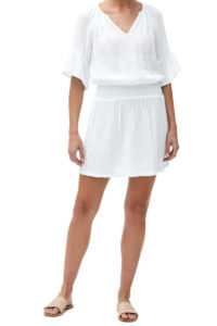 michael stars katelyn smocked dress in white 101164