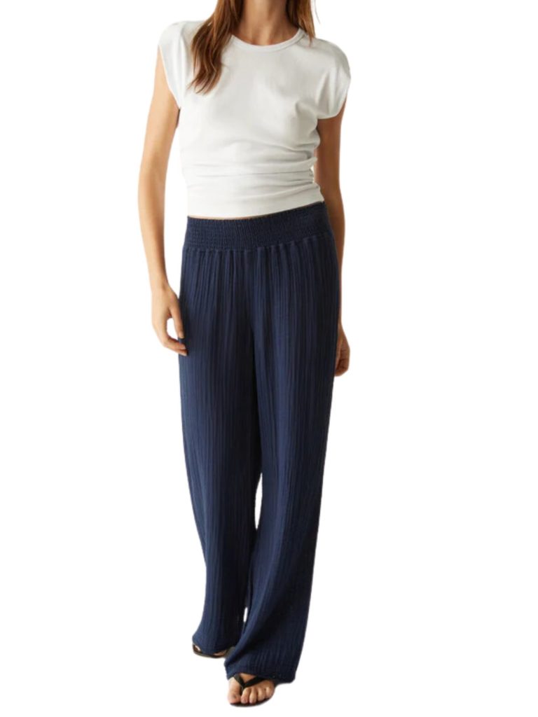 michael stars susie wide leg gauze pant in nocturnal