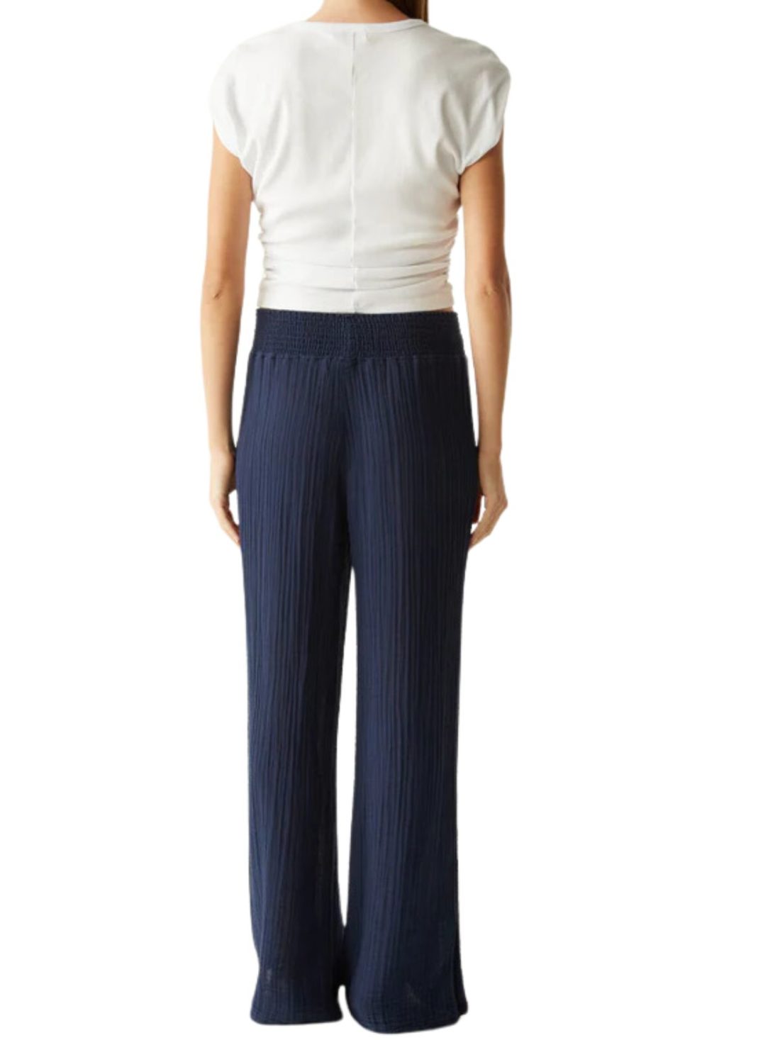 michael stars susie wide leg gauze pant in nocturnal